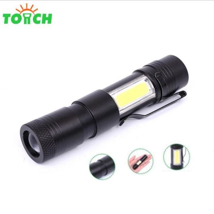 CREE Q5 Xpe+cob Computers Mini Flashlight Q5 Flashlight COB Flashlight without Battery
