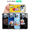 TA for iPhone 14 Pro Back Cover Fashion BTS Tempered Glass Painting Phone Case. 