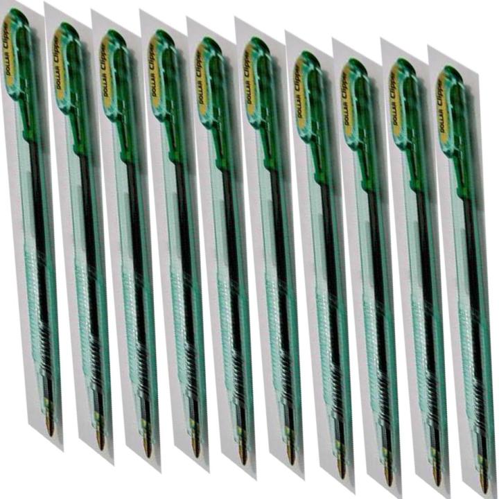 Clipper Ball Pen Green Art # BPCLF (10 Pcs / 1 Pkt)