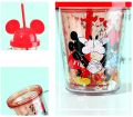 Mickey Mouse Plastic Tumbler with Lid and Straw - Double Wall Vacuum Insulated Reusable Cup for Cold and Hot Drinks - Perfect for Home, Office, and Parties. 