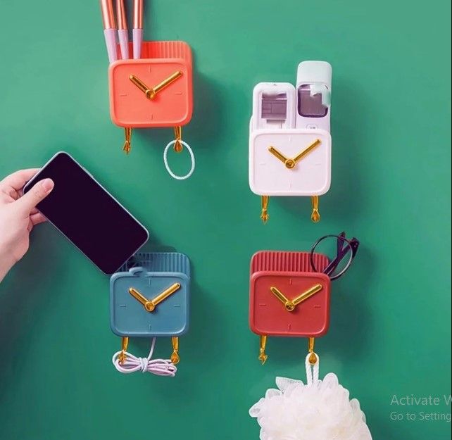 Clock%20Shaped%20Wall%20Mounted%20%20Holder%20&%20Self%20Adhesive%20Phone%20Charge%20Holder%20Storage%20Box,%20Dormitory%20Student%20Bedside%20Shelf%20Mobile%20Phone%20Storage%20Rack%20-%20Image%204