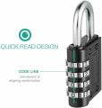 4 Digit Resettable Code Combination Lock Portable Waterproof Keyless Smart Padlock For Suitcase Gym School Locker Luggage Travel Bag Bicycle Scooter Tool Box Door Safety Security Protector Locks Anti Theft Dial Number Password High Quality Padlocks Big. 