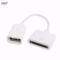 15CM Docking 30-pin Female To USB 2.0 Female Data Charge Short Cable Dock 30P Black White. 