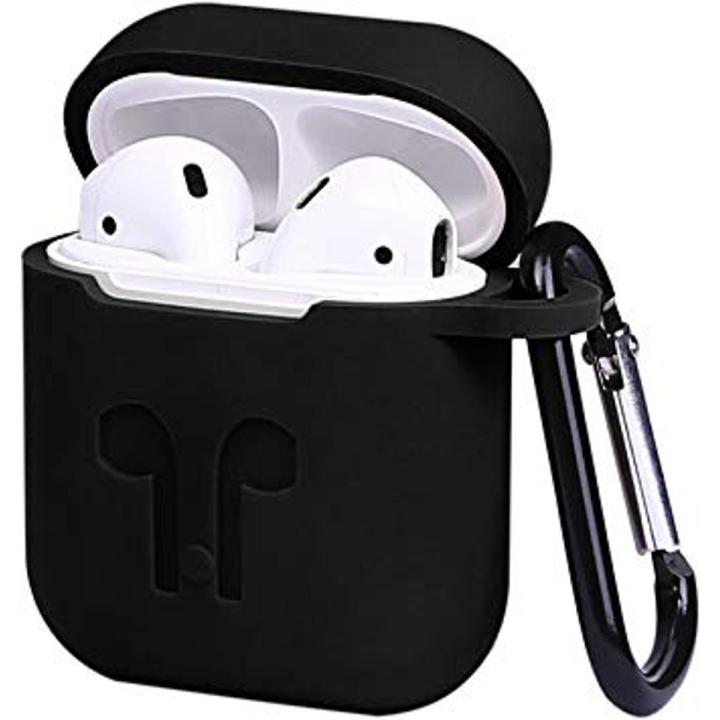 Only earphone case Ultrathin Case for Air Pods Soft Silicone Case for earphone Shockproof Protector Case for earphone Cover Earphone Case Soft Silicone Protective Case Cover for Apple earphone charging case Portable Slim cases with Keychain air Pods hang