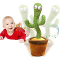 Funny Dancing Cactus Toy 120 Songs Talking Record Repeat USB Charging Child Plush Toys Birthday Present Lovely Education Gift. 