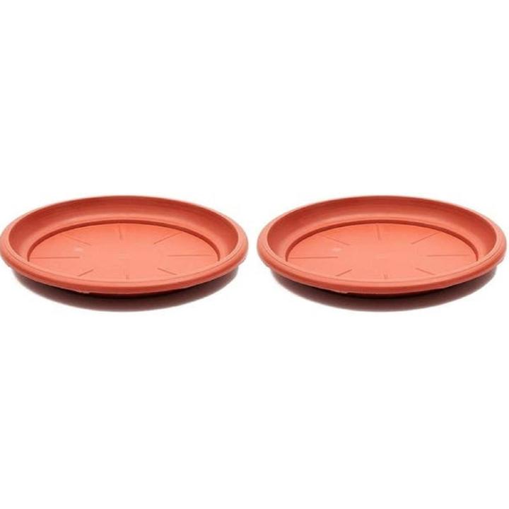 16 inches Pack of 2 Plastic Terra Cotta Round Plant Saucer Drip Trays Garden Pot Base