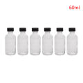 6pcs Small Clear Glass Bottles With Lids Glass Containers Round Sample Bottles For Juice, Oils, Ginger Shots, Whiskey, Liquids. 