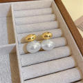 New 2023 New French Elegant Gold Color Bean pliced Pearl Earring Fahion Jewelry Women weet Acceorie Gift. 