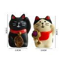 Miniature Cat Lucky Cat Version Handmade Lovely Miniature Zakka Cat Figurine for Entertainment. 