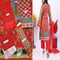 Fancy Malai Lawn Printed Unstitched 3 Pcs Suit Art # SS-FPML-034-BD. 