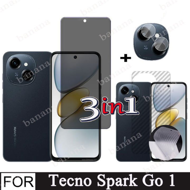 Tecno Spark Go 1 Matte Privacy tempered Glass For Tecno Spark Go 2025 2024 Go1 Anti Blue Light Ray Tempered Glass Screen Protector / Camera Lens Glass Protector