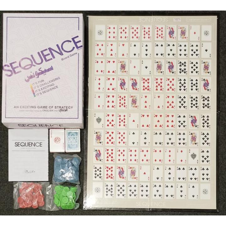 Sequence Board Strategy Game XL 28 Inches Size Hard Laminated Board with Plastic Cards