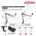 Energy - ENRG Boom_Suspension Scissor Arm Full Kit Stand ( Mic Not Include ) Dock Holder For Mobile And Microphone With Mic Support Pop Filter Windscreen Tablet Clip Table Black. 