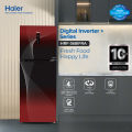 Haier 14 Cu Ft / Digital Inverter / HRF-368 IFRA (Fresher & HCS Technology + Digital Control Panel + Turbo Fan + 4 Temperature Sensors + ABT Technology + Inverter Compressor + Glass Door) Red Colour Refrigerator / 10 Years Warranty. 
