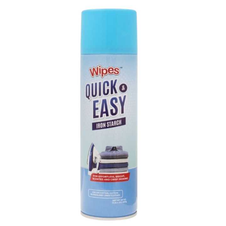 Wipes Quick & Easy Iron Starch Spray Can 567 g| Ironing Spray Clothes Spray |Quick Ironing Bottle Easy Iron Spray | Creases Remover Spray | Laundry Spray Cluff Spray | Spray For Crispy Collars Fresh iron For Longer Starch |Trigger Easy Iron Wrinkle |GIFT
