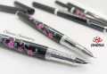Classical Floral Design Full Metallic Fountain Pen-Black Mingao Fancy Style Smooth Writing Fountain Pen  Sleek Body Ink Pen Perfect Stationery Gifts-2314. 