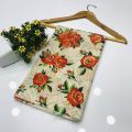 SastaaE Unstitched 1 Piece Swiss Lawn Fabric All Over Floral Print For Ladies, Women's and Girls || Available In 5 Colors Unstitched Fabric For Women. 