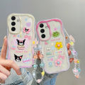 For Samsung Galaxy A34 5G Phone Case 3D Cute Animal Cartoon Patterns + Beautiful Flower Bracelet Soft Case. 