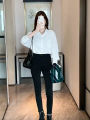 [Glamorous] White Shirt for Women 2024 New Korean Style Sense of Design Niche Western Style Top Outerwear All-Matching Casual Shirt. 