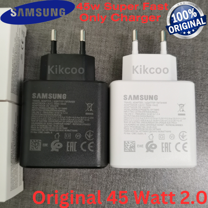 Original Samsung 45W Charger Super Fast Charging 2.0 Travel Adapter (PD 3.0 PPS Max) for Samsung Galaxy Tab S4, Tab S5E, Tab S6 Lite, Tab S7 Plus, Tab S8 Ultra, Note20 Ultra, Note10 Plus, S22 ultra,