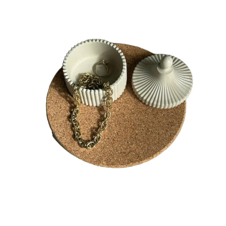 jewellery storage jar with lid, cement decor box, candle jar