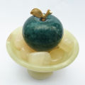 Marble Decorative Item by Vintgold, Onyx Fruits Bowl with Green Apple, Hand Crafted Decorative Onyx Marble Fruit Dish. 