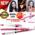 3 in 1 Original 1291 Professional Hair Straightener Hair Curler Roller Crimper Rapid Warming Hair Styling Tool Beauty Set Rod For Women 30 Sec Fast Ready Straightening Curler Styler Machine Genuine Multi Function 1291 Straighteners Rollers Crimpers. 