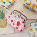 Printed Coin Purse Stylish Mini Colorful Wallet Cotton Fruit Clutch for Women Girls Ladies Use Travel Gifts Casual Shopping. 