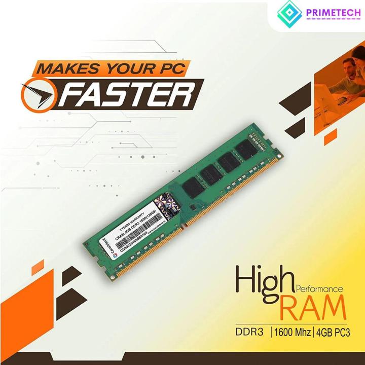 4GB DDR3 RAM 1600 MHZ PC3-12800 For Desktop / Tower Computer