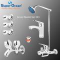 Bathroom Set Shower Set Wall Mounted Complete Bathroom Fitting 100% Brass Chrome Super Ocean Sanitary fittings LMS-333. 