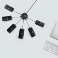 Jelly Comb 6-Port USB Charger Desktop Charger Charging Station with Smart Identification Technology, Black. 