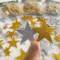 Silver & Golden Self Adhesive Star Shape Foam Glitter Stickers (Pack of 50) - Fomic Glitter Sheet Stars Stickers | Glitter Stars for Decoration. 