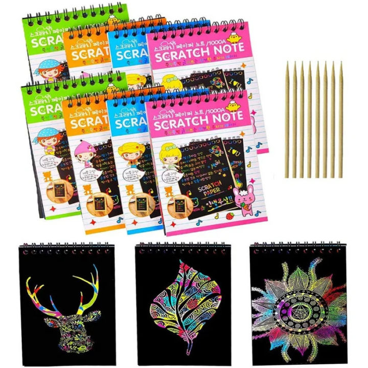 Scratch Note Colorful Magic Art Craft Kit, Scratch Book for Kid ...