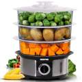 Food Steamer Processor 3-Tier 1000 W Transparent GFS63025UK Black/Grey/Clear. 