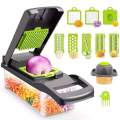 12-in-1 Multifunctional Nicer Dicer & Kitchen Cutter: Precision Slicer with Basket for Fruits and Vegetables - Speedy Chopper and Salad Maker - Nicer Dicer Plus Vegetable & Fruit Cutter. 