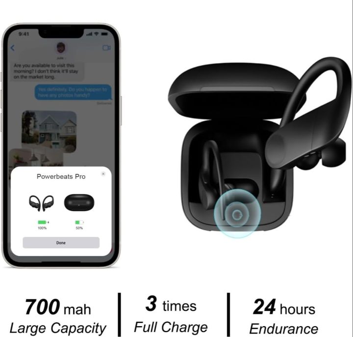 Beats Powerbeats Pro Wireless Earbuds - Apple H1 Headphone Chip, Class 1 Bluetooth Headphones, 9 Hours of Listening Time, Sweat Resistant, Built-in Microphone - Black