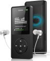 Mp3 Player with FM Radio and Voice Recorder, Ultra Slim Music Player with Video Play Text Reading and Build-in Speaker Support up to 128GB, Music Earphone Included (Black). 