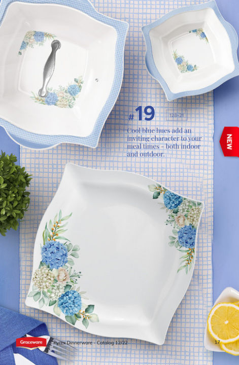 Pyrex-19 Melamine Dinner Set Tempered Glass Lid Stainless Steel Ladle & Turner 80Pcs DG-GW