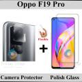 Oppo F19 Pro Tempered Glass Screen Protector Polish Glass + Back Camera 9H Gorilla Flexible Protector For Oppo F19 Pro. 