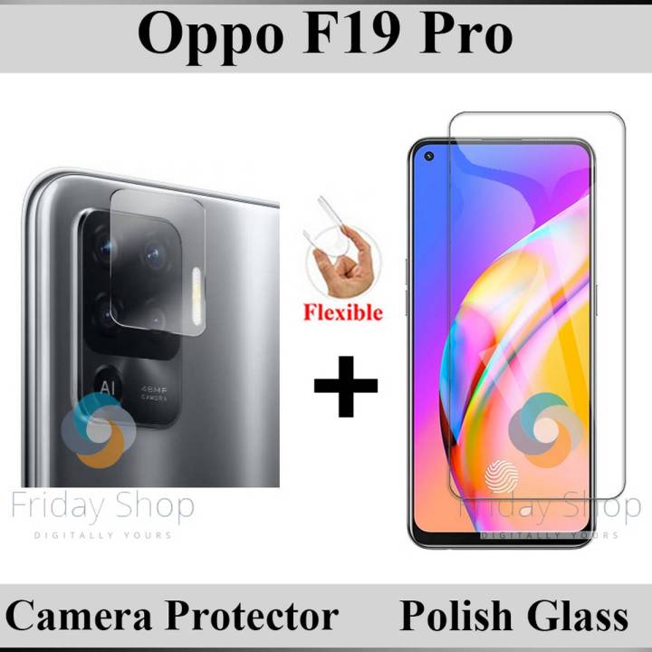 Oppo F19 Pro Tempered Glass Screen Protector Polish Glass + Back Camera 9H Gorilla Flexible Protector For Oppo F19 Pro