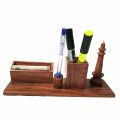 Minar Design Desk Organizer, Wooden Multifunction Desk Organizer, Ideal For Home and Office. 