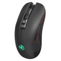 HXSJ T30 Black Wireless Gaming Mouse 3600 DPI Adjustable 7-Color Light Gaming Backlight Rechargeable Mouse With TYPE-C Adapter. 