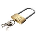 New Brass Padlock Long Shackle Travel Luggage/Suitcase/Gate Lock Security 3 Keys. 