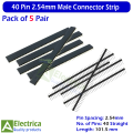 5 pair 40 Pin 2.54mm Single Row Straight Pin Male and Female Header Connector Pin Header Strip for PCB Arduino Diy Projects By Electrica. 