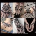 Itim na Naka-istilong 3D Bagong Man's Half Sleeve Arm Temporary Totem Tattoo Stickers Mechanical Body Art Tatoos para sa Boys Mens Armband. 