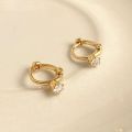 OYJR Korean Hoop Earrings For Women Gold Mini Hikaw Cross zircon Kwintas for girl Jewelry Set. 