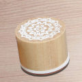 6 orted Wooden Rubber Stamp Round Hanriting Floral Flower Craft. 