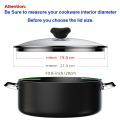 XOGO Picks Premium Quality Glass Lid / Cover for pan & pots with round handle-18CM. 