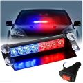 8 LED Visor Dashboard Universal Emergency Strobe Flashing Light Blue & Red. 