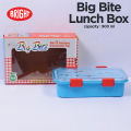 Bright Big Bite Lunch Box 900ml with fork, Cartoon Printed Plastic. 